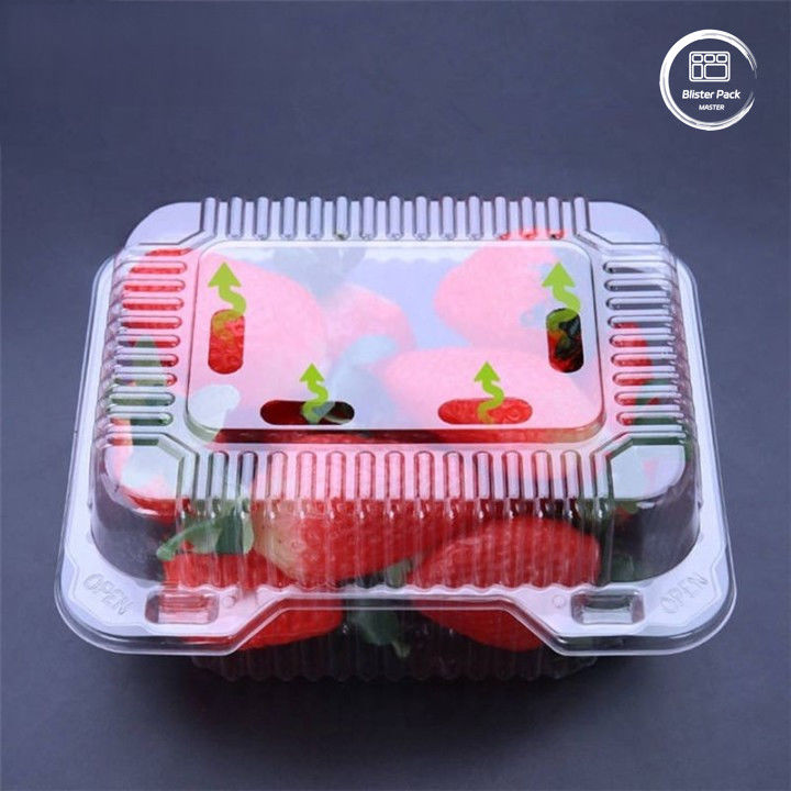OEM/ODM Clamshell กระปุกผลไม้และกระปุกผักที่ใช้ครั้งเดียว PET ใส พลาสติกเกรดอาหาร
