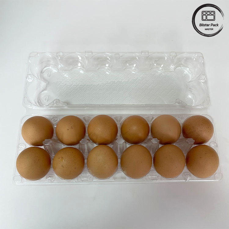 12 Count ถังไข่ไก่พลาสติกกระจอกพลาสติกสําหรับการเก็บและขนส่ง
