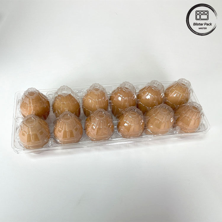 12 Count ถังไข่ไก่พลาสติกกระจอกพลาสติกสําหรับการเก็บและขนส่ง