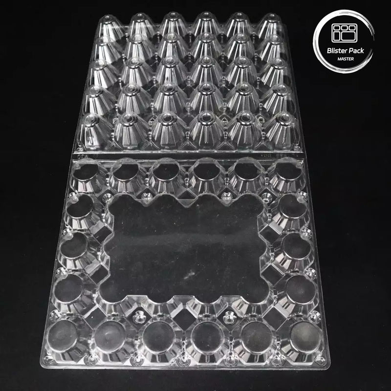 ขนาดที่กําหนดเอง PET Egg Blister Tray ถังพลาสติกแบบกระจกระจก