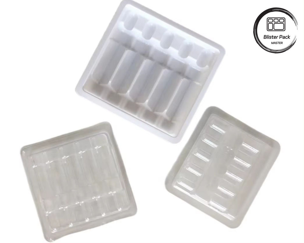 OEM & ODM PET กล่องพลาสติกบลิสเตอร์ที่สร้างระยะว่าง, การบรรจุภายในที่กําหนดเองสําหรับกระป๋องและยา