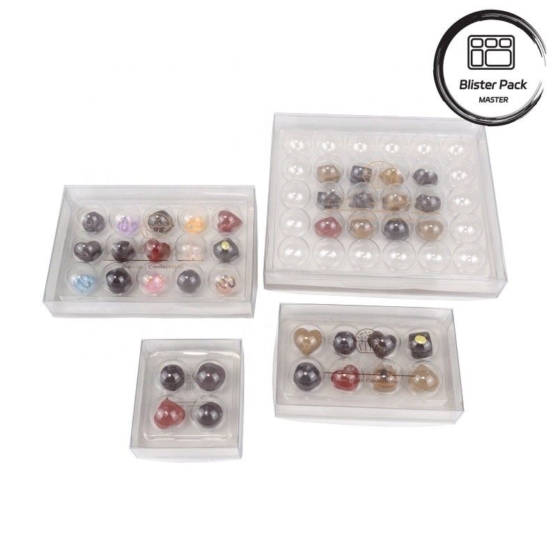 ซื้อปลีก กล่องของขวัญพลาสติกใส สําหรับ 4, 8, 15, 30 ทรูฟล์ ช็อคโกแลต แพคเกจโปร่งใส PET คุณภาพสูง