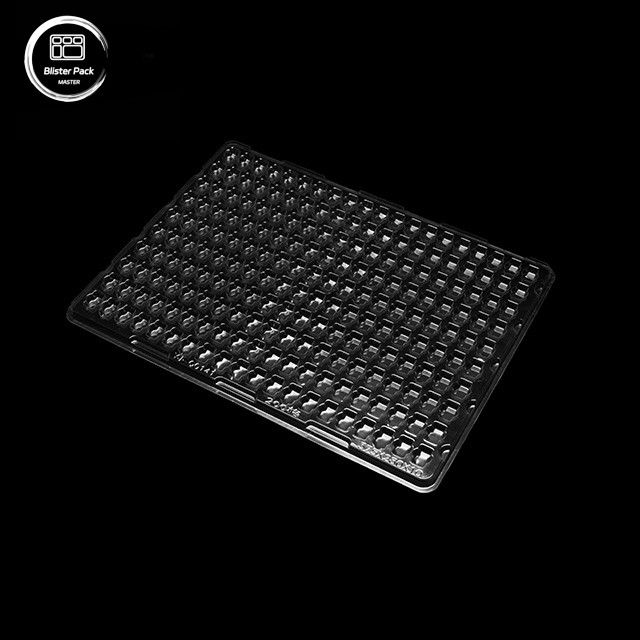 ช่องบรรจุความว่าง PET 200 Grid สําหรับส่วนประกอบอิเล็กทรอนิกส์ขนาดเล็ก