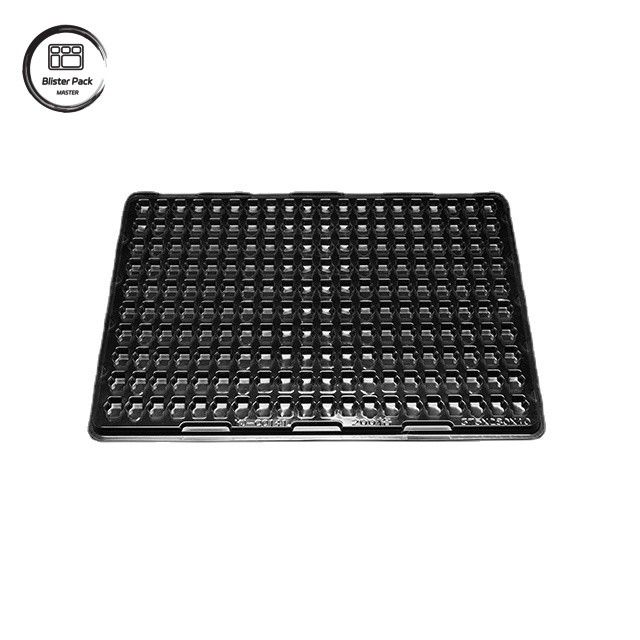 ช่องบรรจุความว่าง PET 200 Grid สําหรับส่วนประกอบอิเล็กทรอนิกส์ขนาดเล็ก