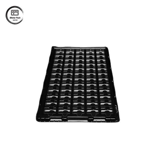 กล่องพลาสติกโปร่งต่อต้านสแตตติกแบบกระเป๋าว่าง แพคเกจ 60 Grid สําหรับสินค้าอิเล็กทรอนิกส์ขนาดเล็ก
