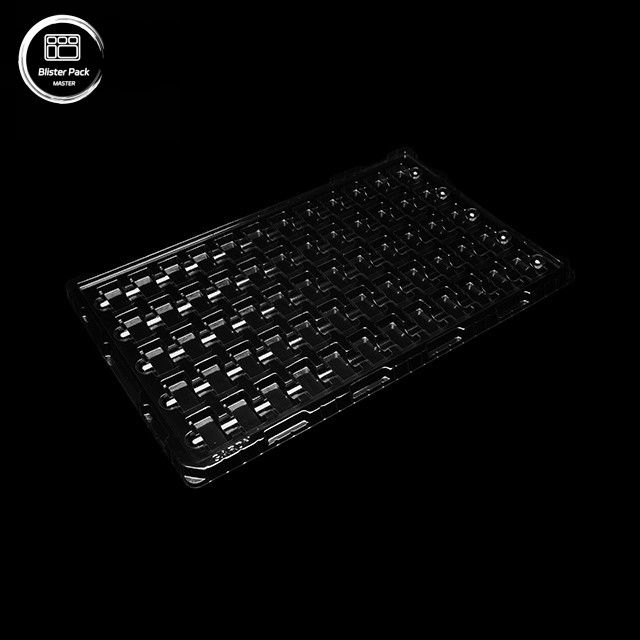 กล่องพลาสติกโปร่งต่อต้านสแตตติกแบบกระเป๋าว่าง แพคเกจ 60 Grid สําหรับสินค้าอิเล็กทรอนิกส์ขนาดเล็ก