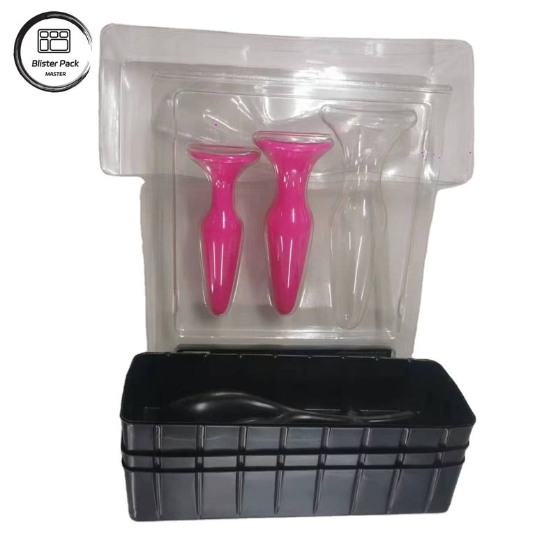 สะอาดต่อสิ่งแวดล้อม PS PET Clamshell Blister Box สําหรับผลิตภัณฑ์ผู้ใหญ่, Aldult Toy Storage And Packaging